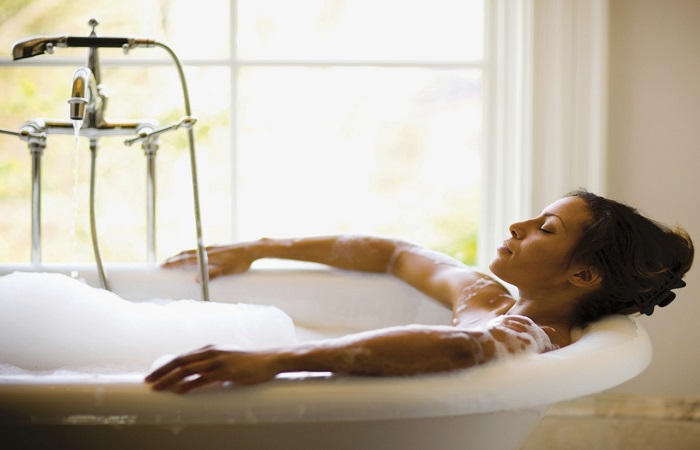 hot bath or shower